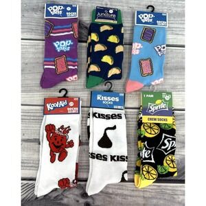 LOT OF 6 NEW MEN'S / WOMEN'S NOVELTY CREW SOCKS Size 6-12  LOT ‎ *2